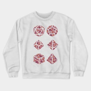 Purple Sunset Gradient Rose Vintage Pattern Silhouette Polyhedral Dice - Dungeons and Dragons Design Crewneck Sweatshirt